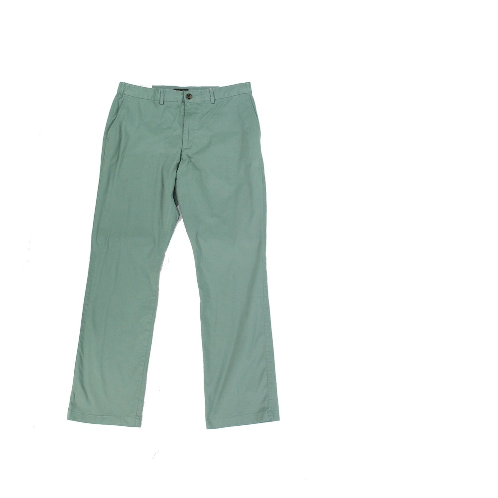 Tasso Elba Mens Pants Green Size 33X32 Regular-Fit Solid Chino Stretch